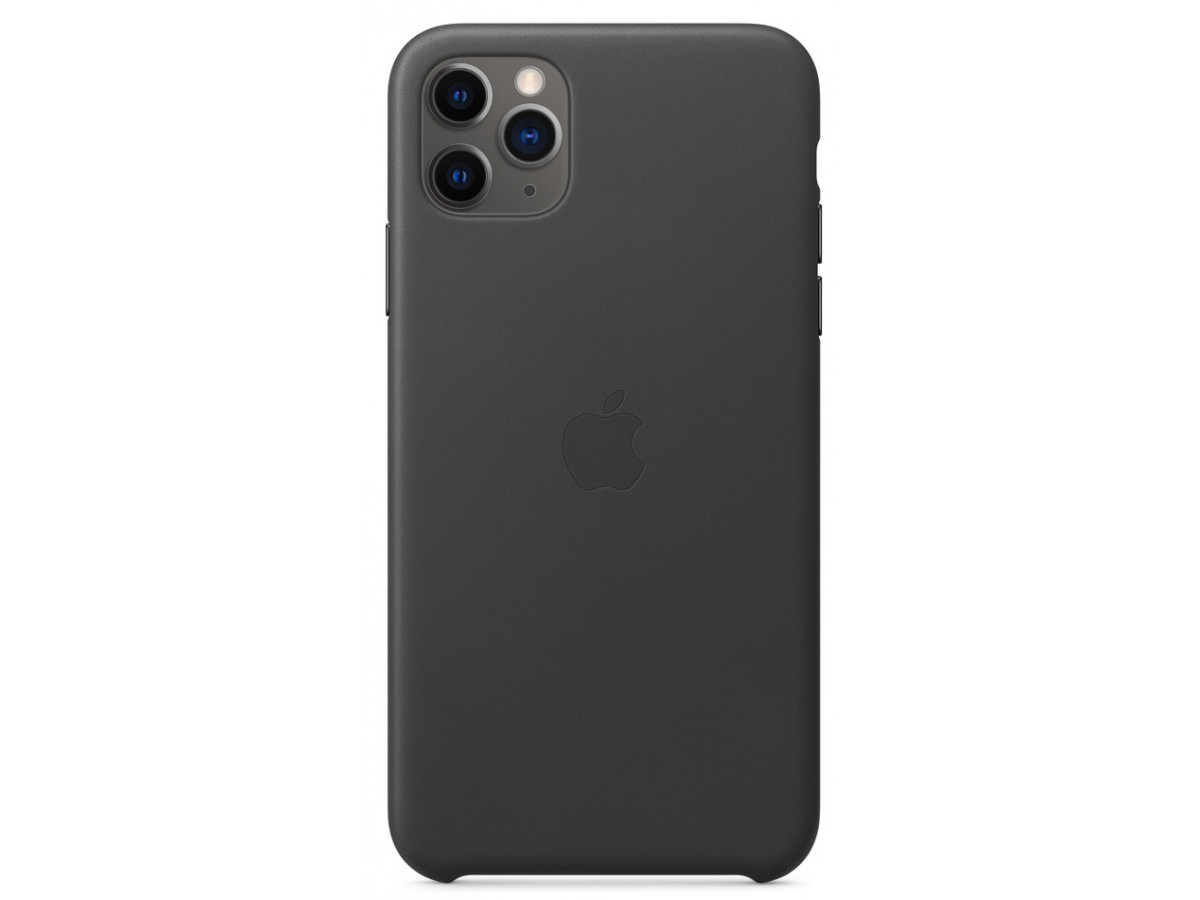 Чехол Leather Case для iPhone 11 Pro Max черный в Тюмени