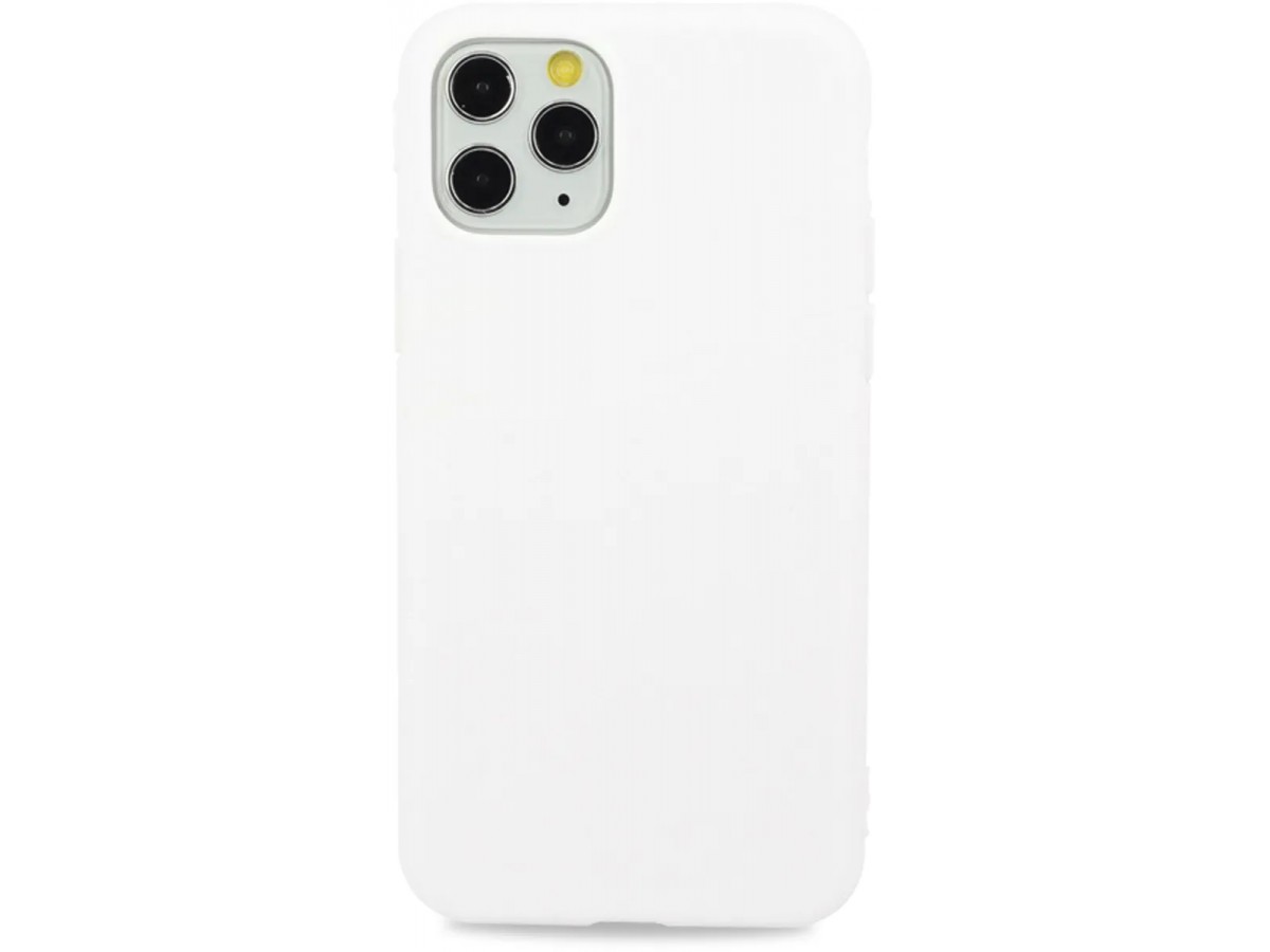 Чехол матовый однотонный для iPhone 11 Pro Max силиконовый белый в Тюмени