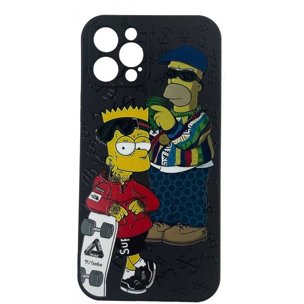 Чехол Fashn Homer and Bart для iPhone 12 Pro Max с принтом силиконовый