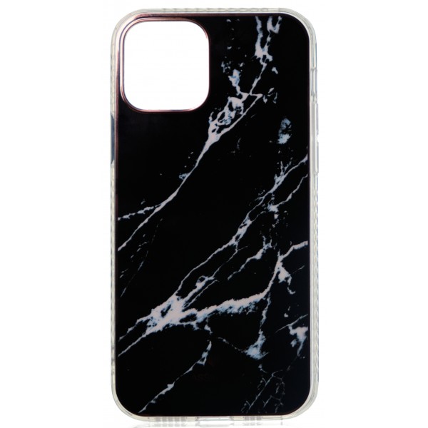 Чехол Marble line для iPhone 12/12 pro с принтом черный