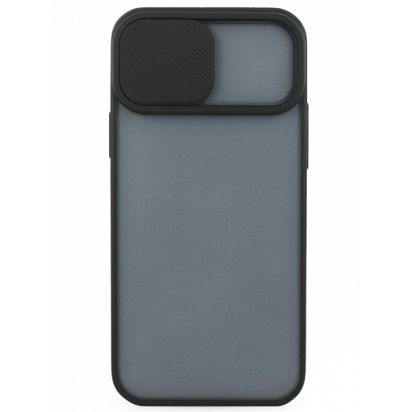 Чехол с защитой камеры для iPhone 12 с бампером черный