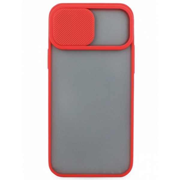 Чехол с защитой камеры для iPhone 12 с бампером красный