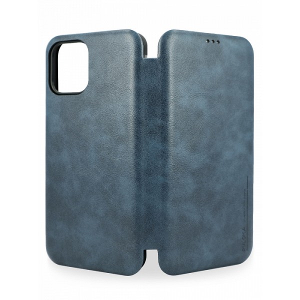 Чехол-книжка Puloka для iPhone 12 Pro Max на магните темно-синяя