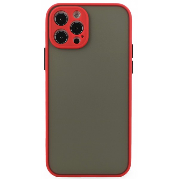 Чехол матовый с бампером Safe Camera для iPhone 12 Pro Max красный