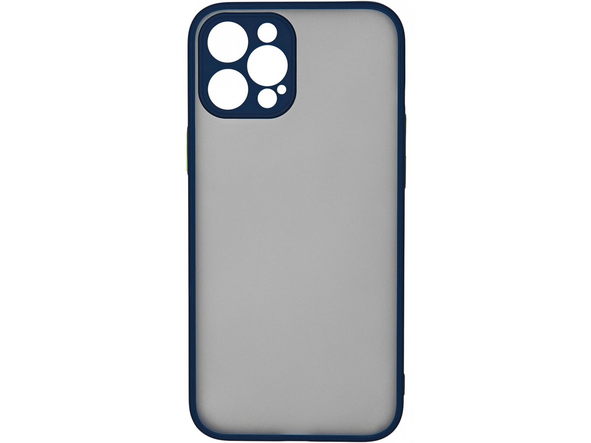 Чехол матовый с бампером Safe Camera для iPhone 12 Pro Max темно-синий
