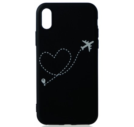 Чехол Airplane Heart для iPhone X/XS c принтом силиконо...