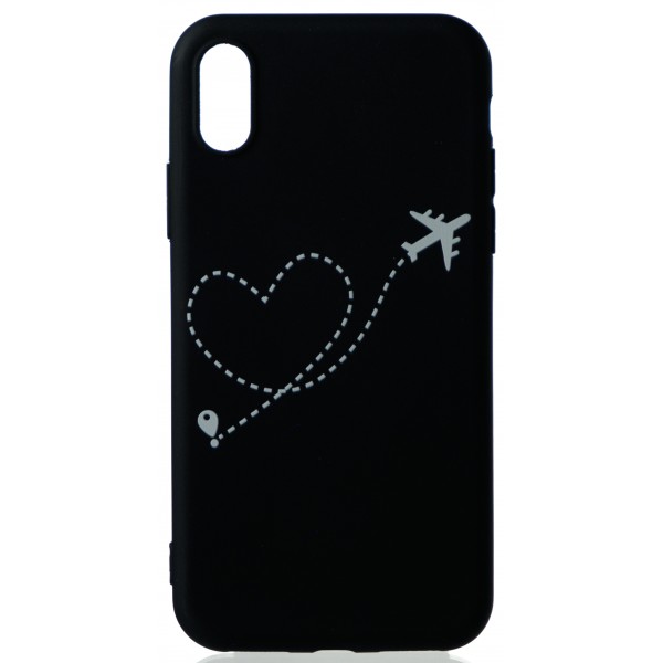 Чехол Airplane Heart для iPhone X/XS c принтом силиконовый