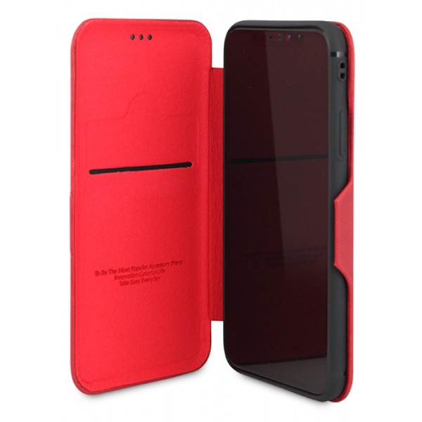 Чехол-книжка Puloka для iPhone Xs Max на магните красная