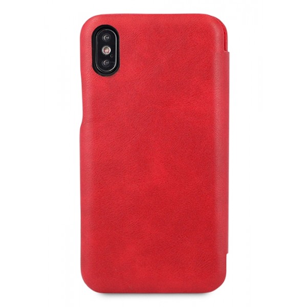 Чехол-книжка Puloka для iPhone Xs Max на магните красная