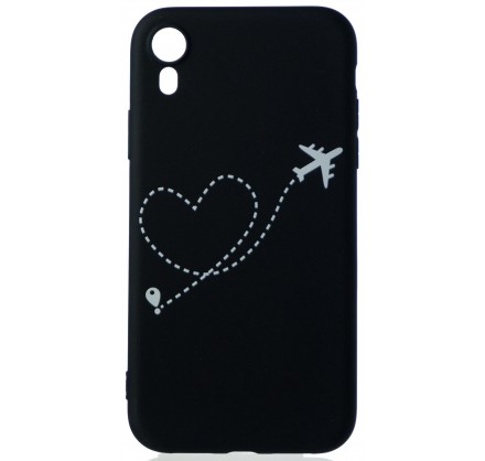 Чехол Airplane Heart для iPhone XR c принтом силиконовы...