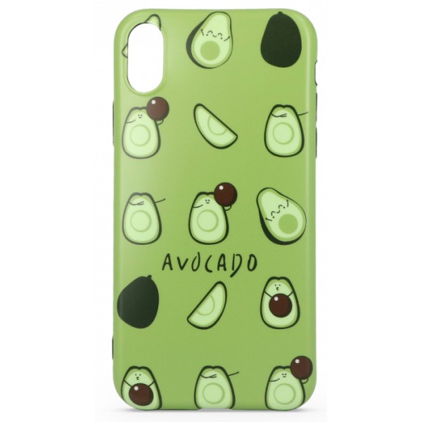 Чехол с попсокетом Avocado для iPhone XR c принтом силиконовый