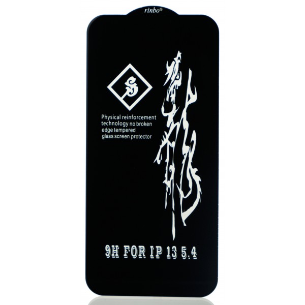 Защитное стекло 3D Rinbo для iPhone 13 mini черное Full Glue