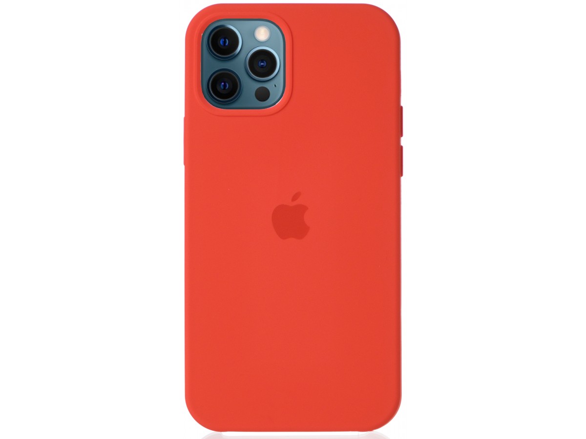 Чехол Silicone Case для iPhone 12/12 Pro оранжевый в Тюмени