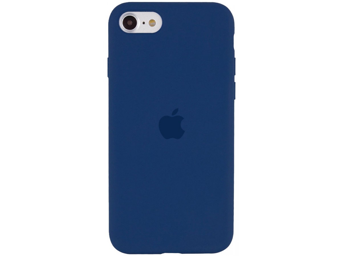 Чехол Silicone Case для iPhone SE 2020 темно-синий в Тюмени