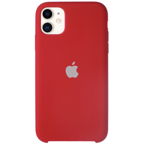 Чехол Silicone Case для iPhone 11 темно-красный