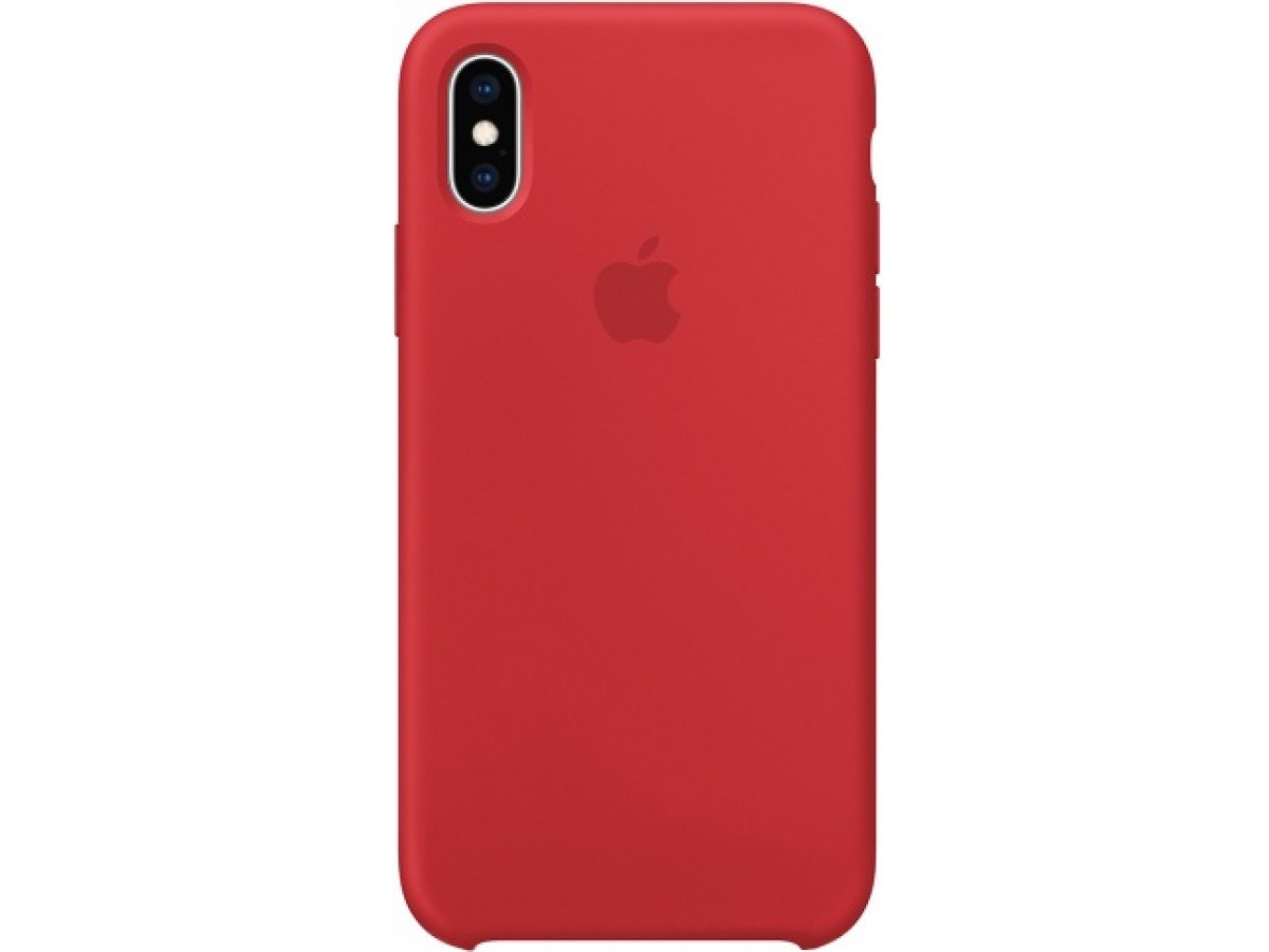Чехол Silicone Case для iPhone Xs Max красный в Тюмени