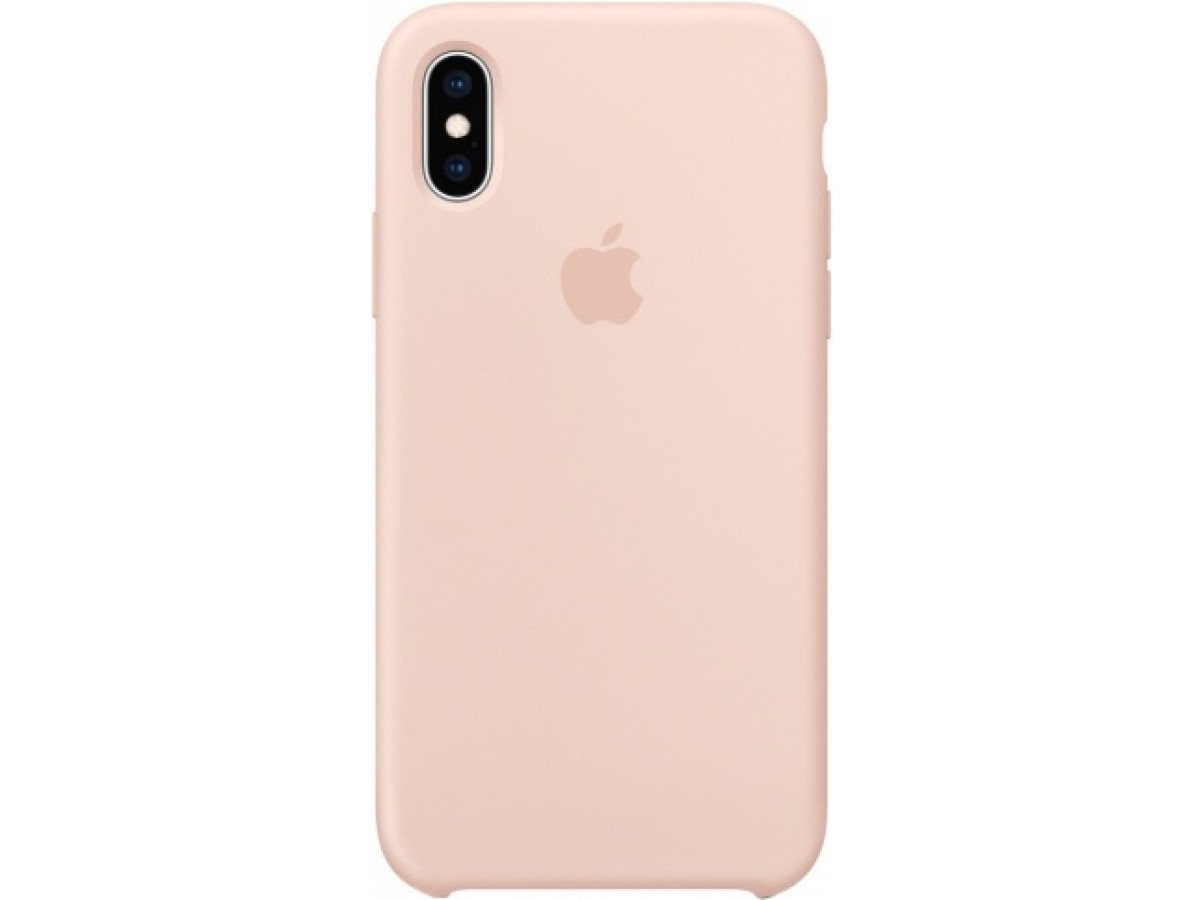 Чехол Silicone Case для iPhone Xs Max светло-розовый в Тюмени