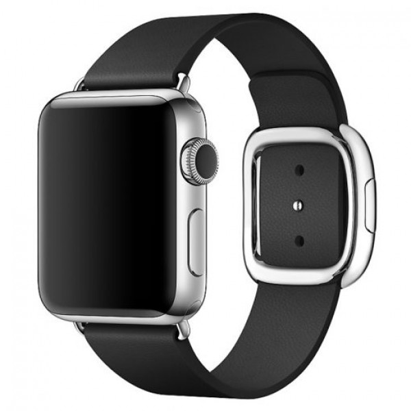Ремешок кожаный Apple Watch 38/40мм Modern Buckle (черный)