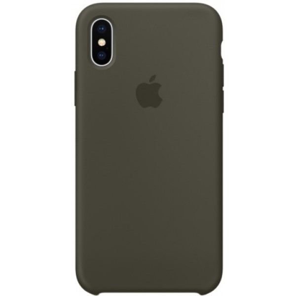 Чехол Silicone Case качество Lux для iPhone X/Xs темно-оливковый