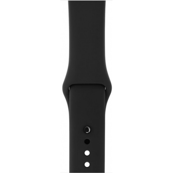 Apple Watch Series 3, 42 мм, корпус из алюминия цвета (серый космос), спортивный ремешок чёрного цвета
