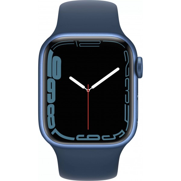 Apple Watch Series 7, 41 мм, корпус из алюминия cинего цвета, спортивный ремешок цвета "синий омут"