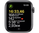 Apple Watch SE, 40 мм, корпус из алюминия цвета (серый космос), спортивный ремешок цвета (тёмная ночь)
