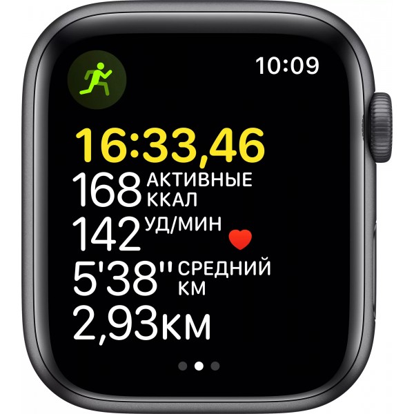 Apple Watch SE, 40 мм, корпус из алюминия цвета (серый космос), спортивный ремешок цвета (тёмная ночь)
