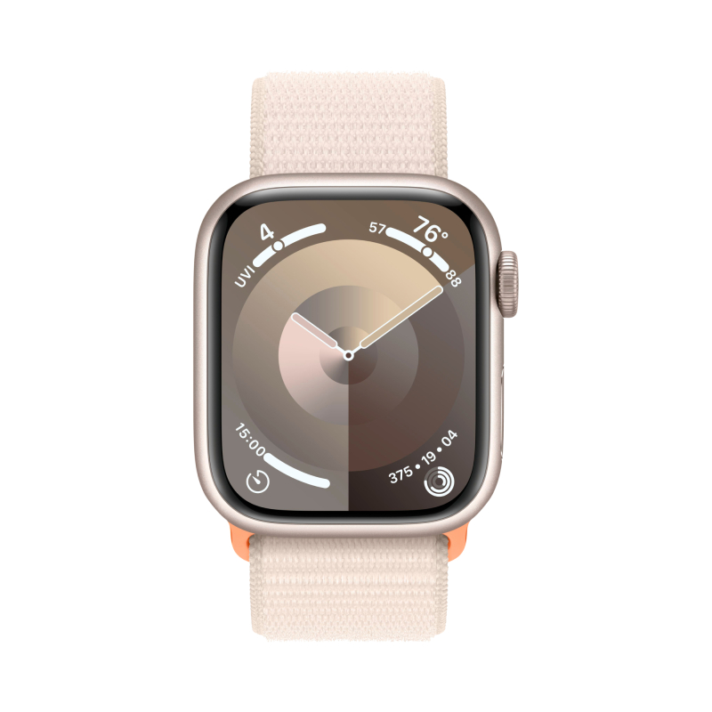 Apple Watch Series 9 41 мм корпус из алюминия цвета (сияющая звезда) спортивный ремешок цвета (сияющая звезда)
