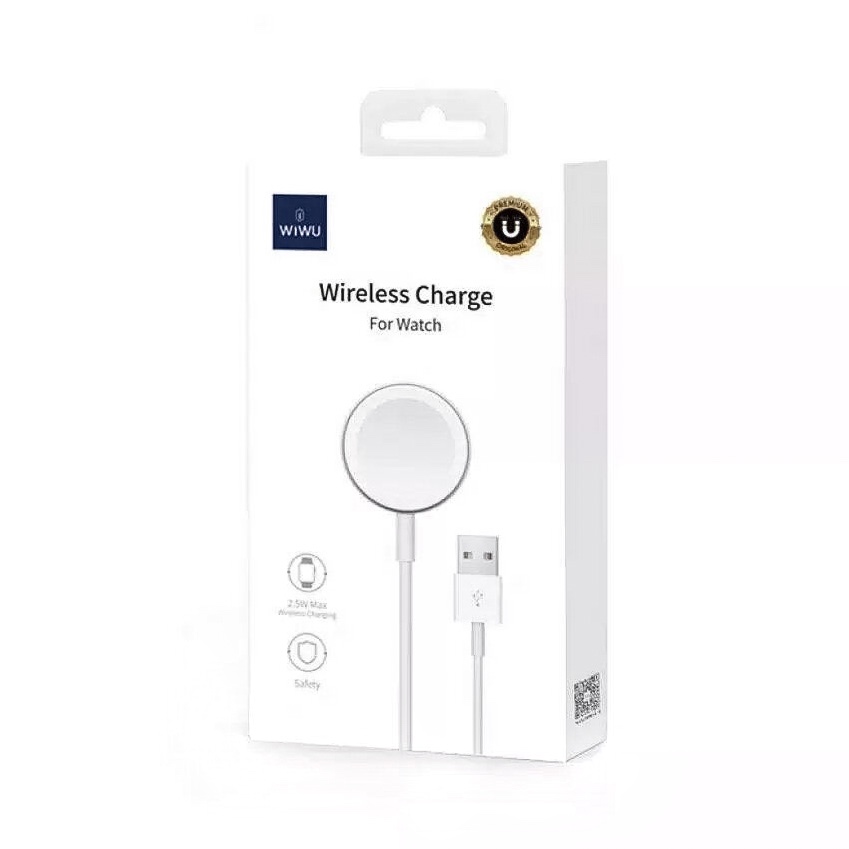 Беспроводное зарядное устройство Wiwu M7 USB для Watch белое в Тюмени