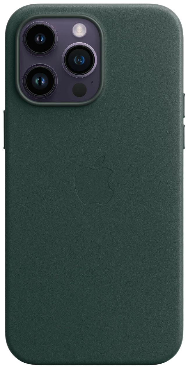 Чехол Leather Case magsafe для iPhone 14 Pro Max темно-зеленый