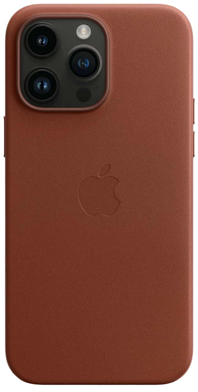 Чехол Leather Case magsafe для iPhone 14 Pro Max коричневый