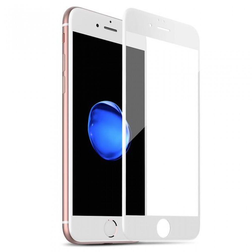 Стекло защитное iPhone 7/8/SE 2020 (3D) белое в Тюмени
