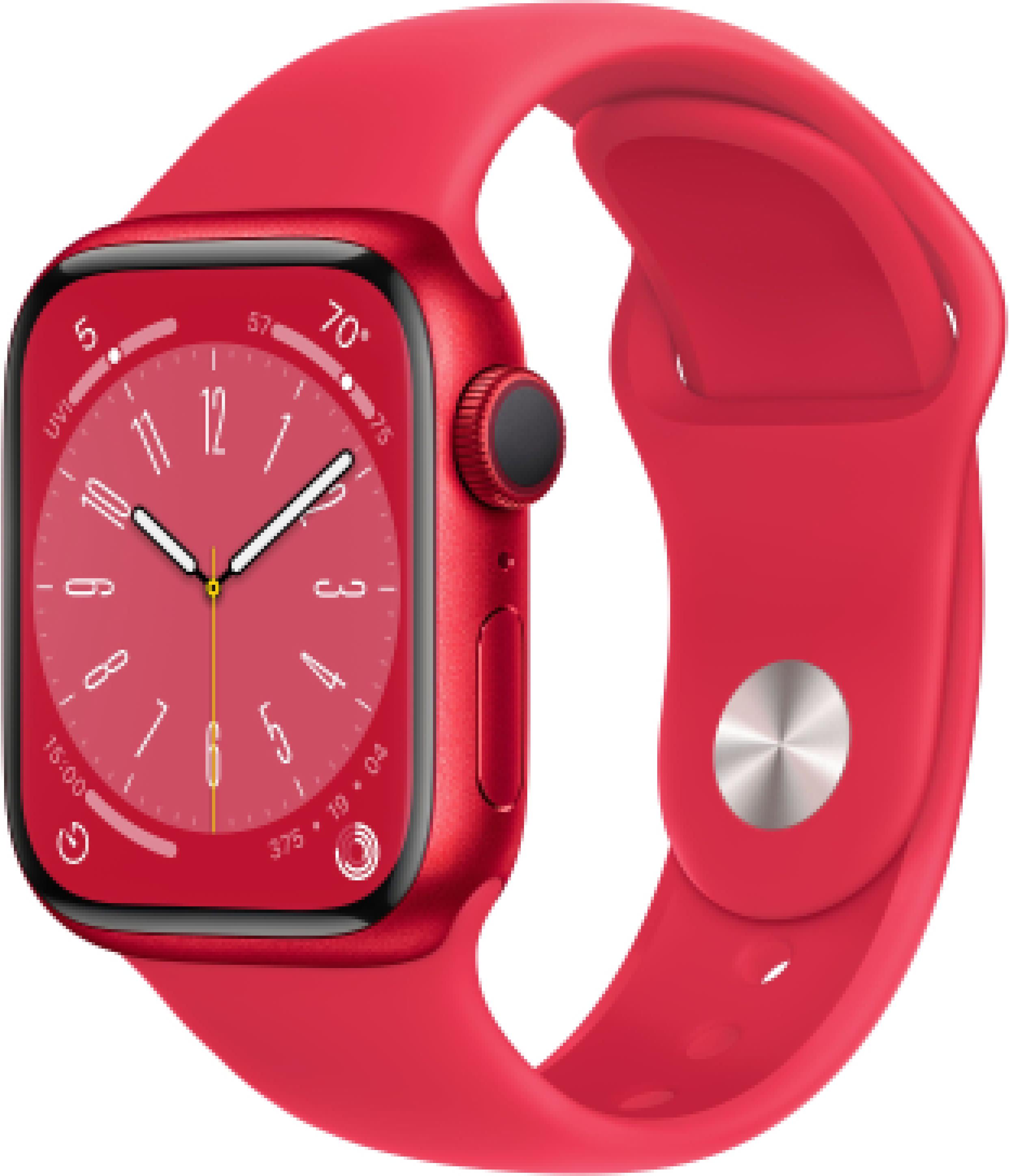 Apple Watch Series 8 45 мм корпус из алюминия цвета (PRODUCT)RED спортивный ремешок цвета (PRODUCT)RED