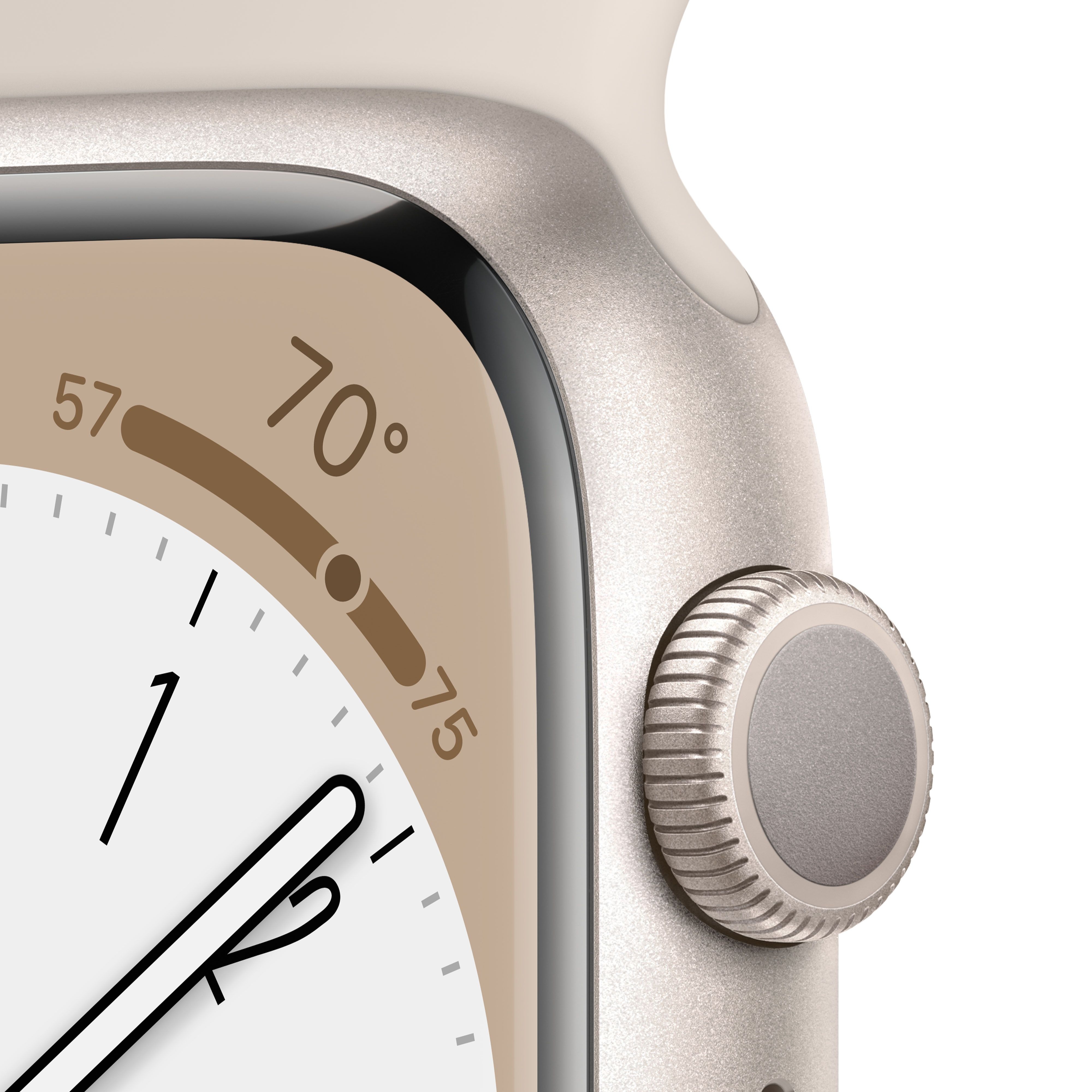 Apple Watch Series 8 45 мм корпус из алюминия цвета (сияющая звезда) спортивный ремешок цвета (сияющая звезда)