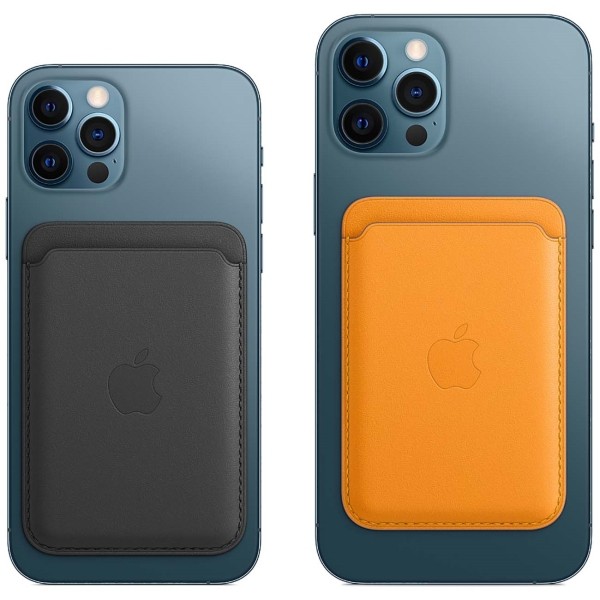 Чехол Leather Wallet Apple MagSafe оранжевый