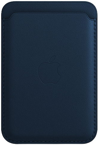 Чехол Lux Leather Wallet Apple MagSafe для iPhone темно-синий в Тюмени