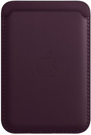 Чехол Leather Wallet Apple MagSafe темно-вишневый