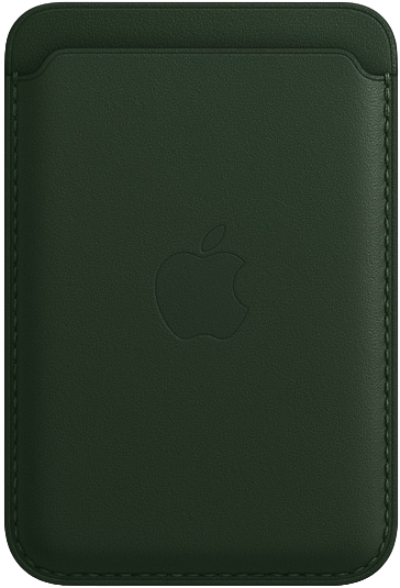 Чехол Leather Wallet Apple MagSafe темно-зеленый