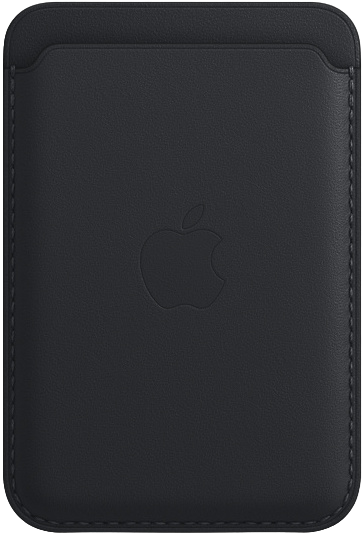 Чехол Lux Leather Wallet Apple MagSafe для iPhone черный в Тюмени