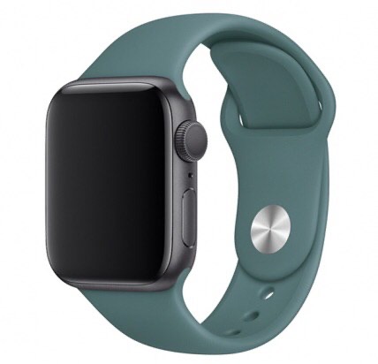 Силиконовый ремешок Apple Watch 38/40мм темно-зеленый  в Тюмени
