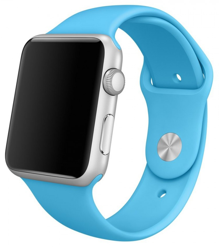 Силиконовый ремешок Apple Watch 38/40 мм голубой в Тюмени