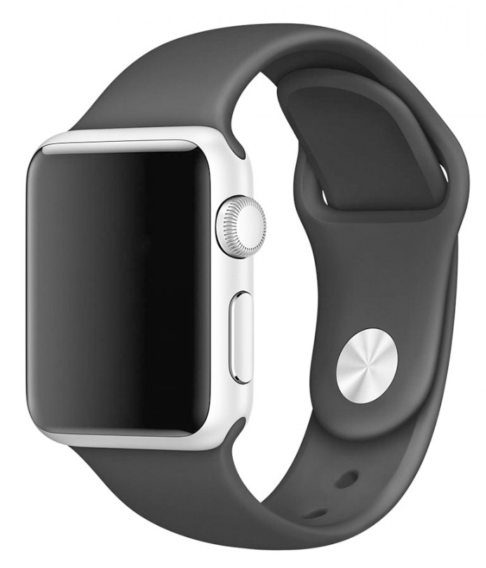 Силиконовый ремешок Apple Watch 42/44мм темно-серый в Тюмени