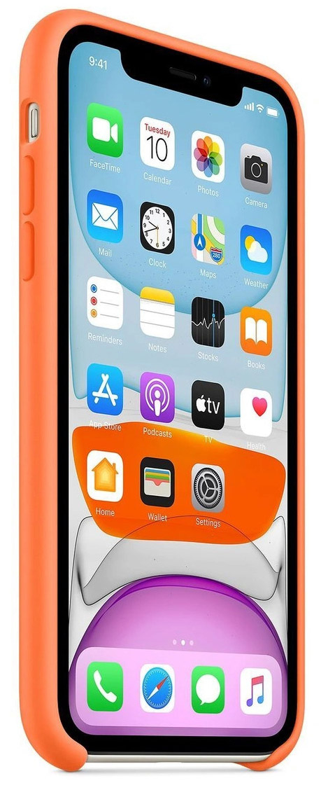 Чехол Silicone Case качество Lux для iPhone 11 оранжевый витамин