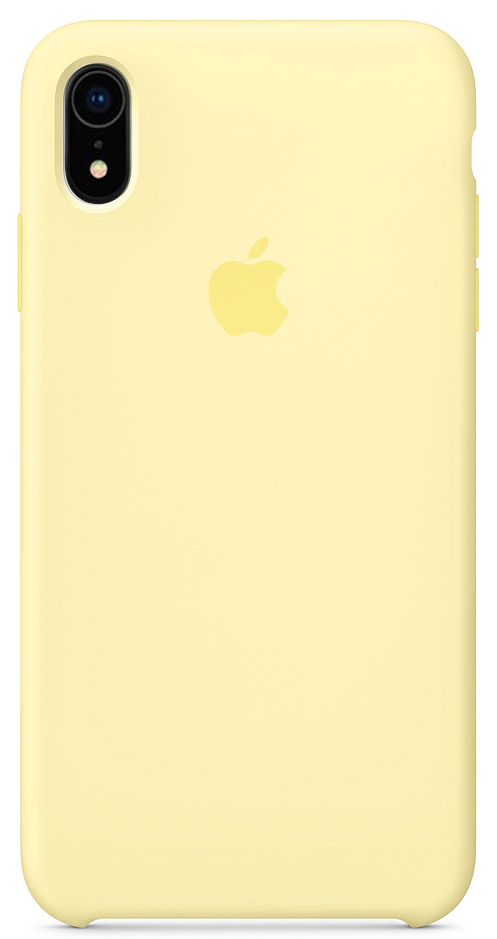 Чехол Silicone Case качество Lux для iPhone XR лимонный крем