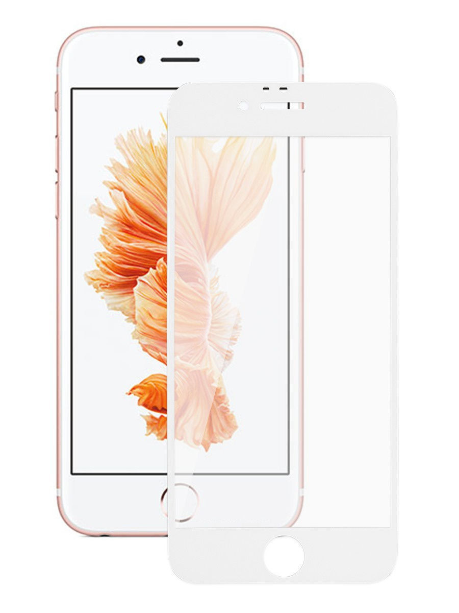 Защитное стекло 3D для iPhone 6/6s белое Full Glue в Тюмени