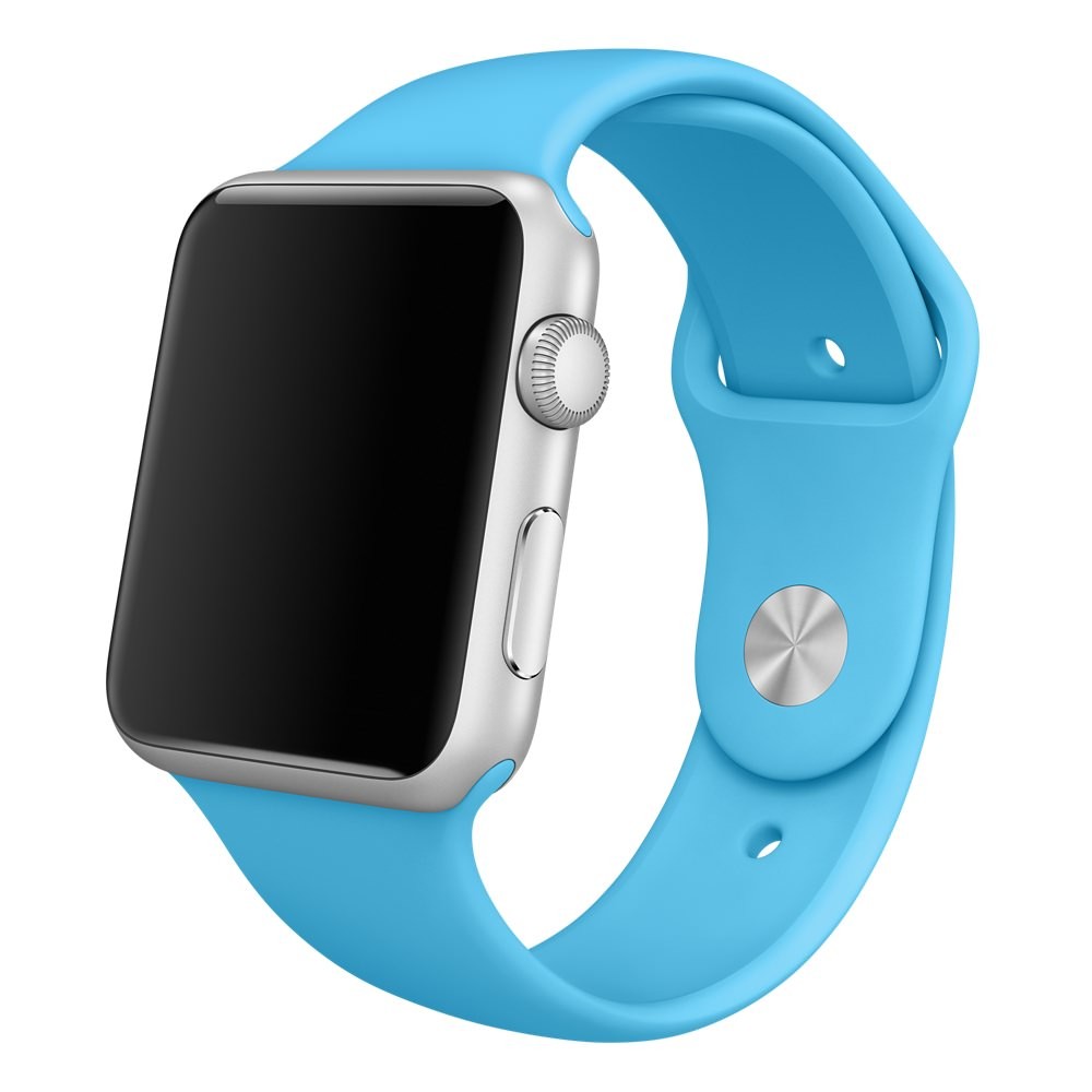 Силиконовый ремешок Apple Watch 42/44мм голубой в Тюмени