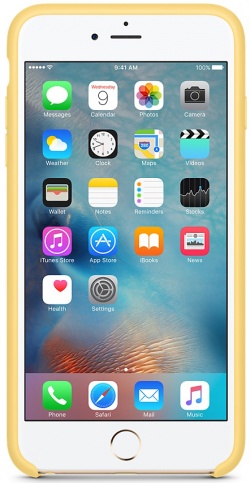 Чехол Silicone Case качество Lux для iPhone 6 Plus/6s Plus желтый