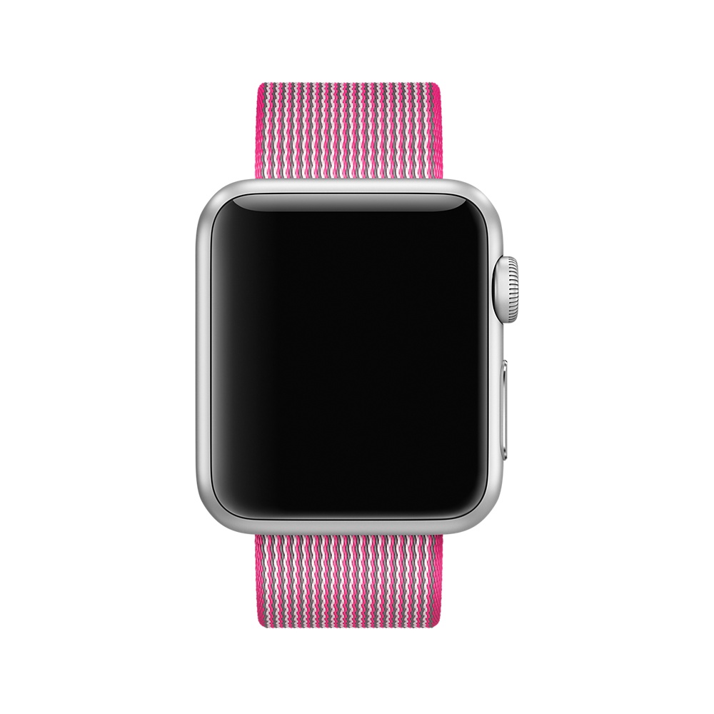 Ремешок Apple Watch 42/44мм из плетеного нейлона (ярко-розовый)