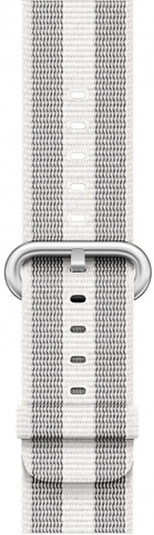 Ремешок Apple Watch 38/40мм из плетеного нейлона (серый с белой полоской)