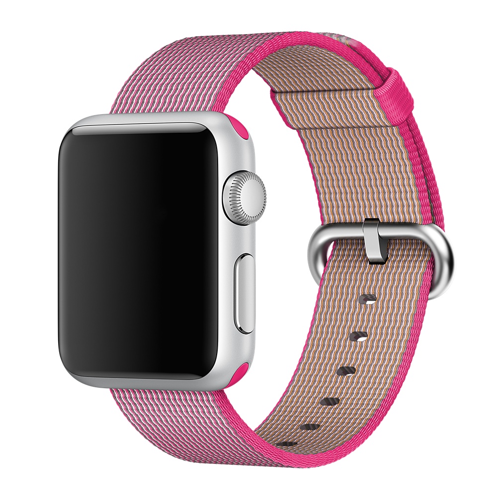 Ремешок Apple Watch 38/40мм из плетеного нейлона (ярко розовый) в Тюмени